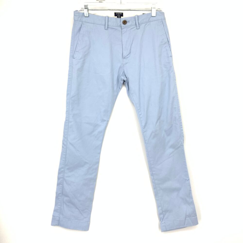 J.Crew Factory Flex Slim Leg Chino Pants Mens Size 28 X 30 Light Blue Cotton